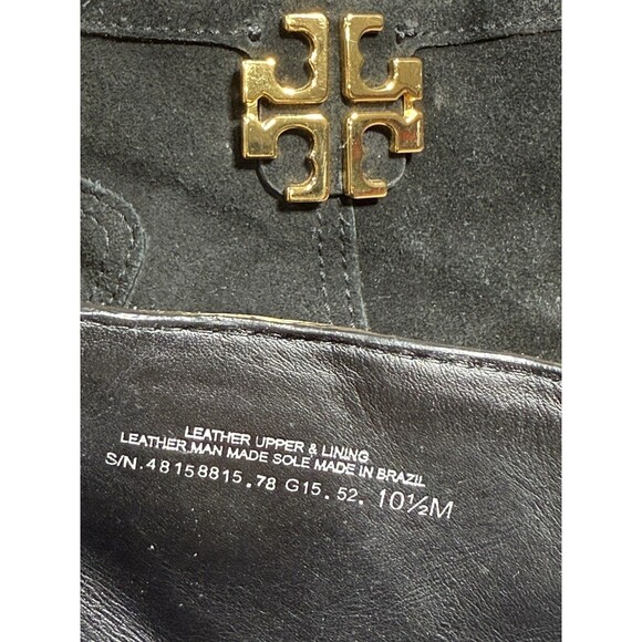 Tory Burch Eloise Black Suede Leather Side Zip Ankle Booties Shoes Womens 10.5 - Picture 10 of 11